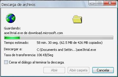 Descarga a 100 KB