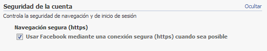 Activar HTTPS en Facebook