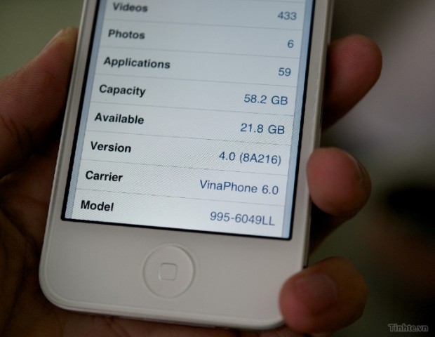 w4 Supuesto iPhone 4 blanco de 64GB