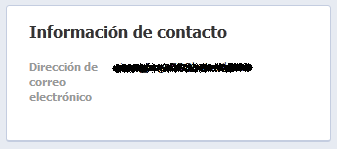 Información de contacto en Facebook Información de contacto en Facebook